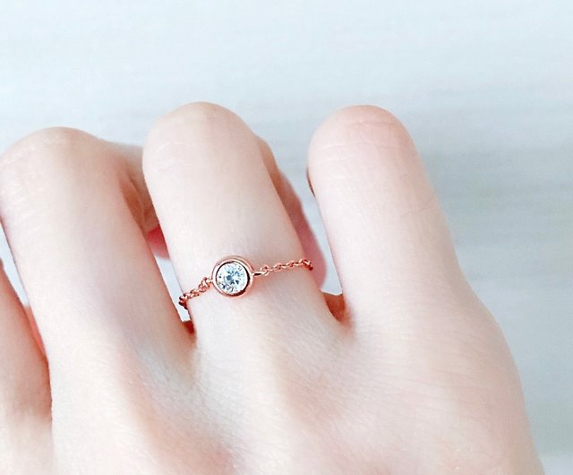 Stunning Rose Gold dreamy Heart Ring With -  Singapore