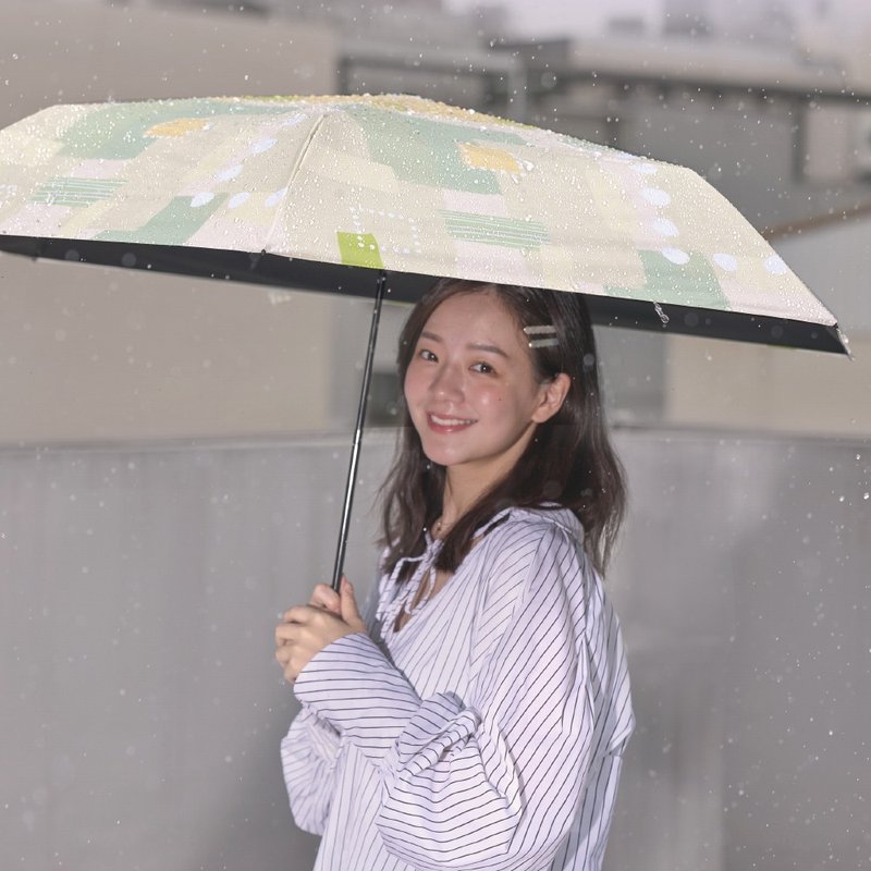 【rento】碳纖輕量黑膠晴雨傘-簡約色塊(綠) - 雨傘/雨衣 - 防水材質 綠色