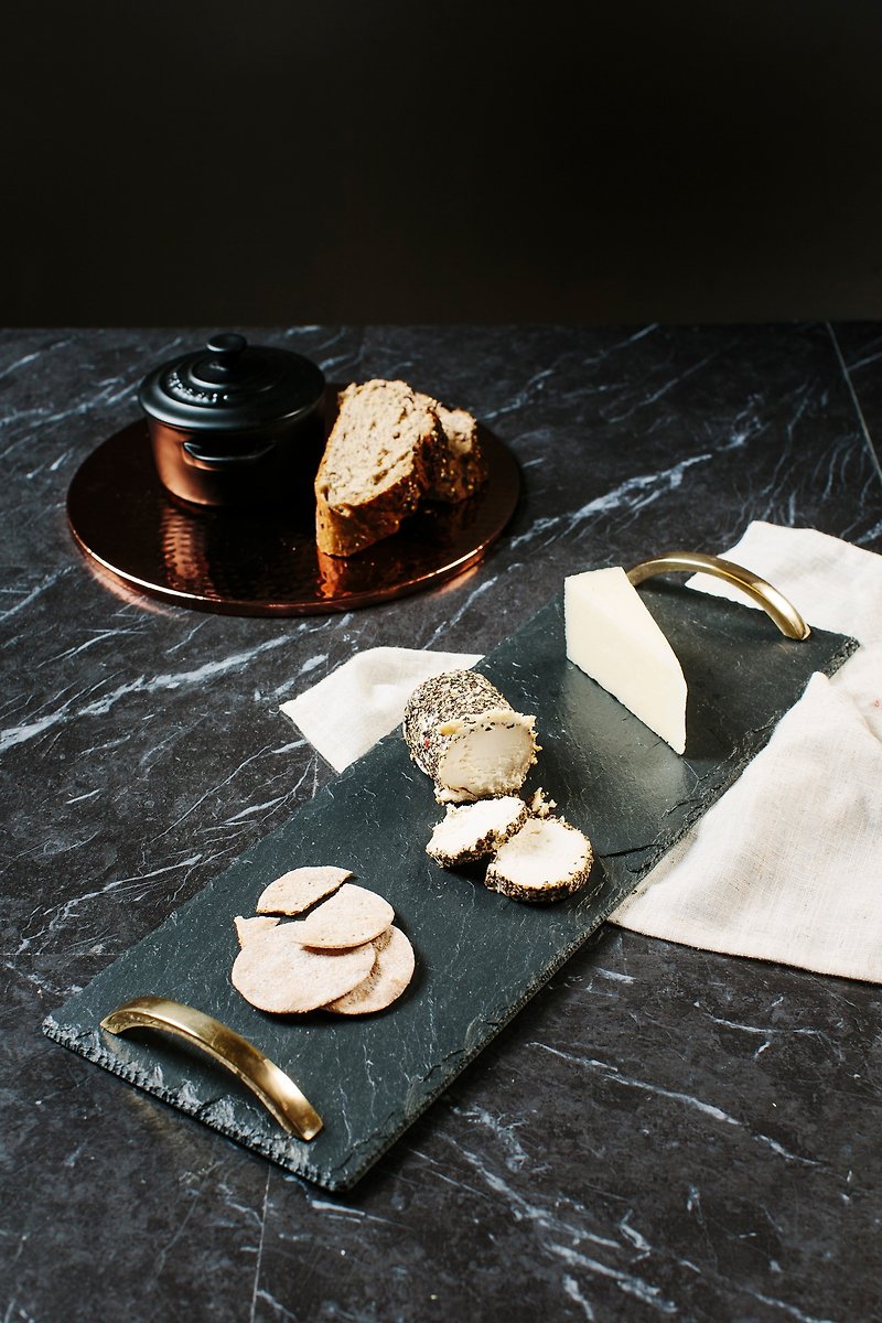 【UK】●Small Serving Tray with Gold Handles●  The Just Slate Company - Small Plates & Saucers - Other Materials 