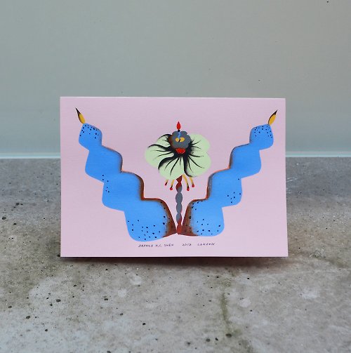 Daphne H.C. Shen 英式復古 粉紅 花朵 手繪卡片 客製化情人節禮物首選