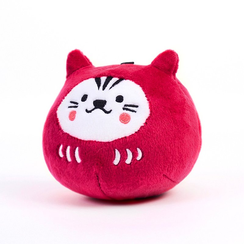 Blessing Bodhidharma Cat Grass Ball - Year of the Dragon Limited Edition (Peony Red) HitoCat Peony Flower - ของเล่นสัตว์ - ผ้าฝ้าย/ผ้าลินิน สีแดง