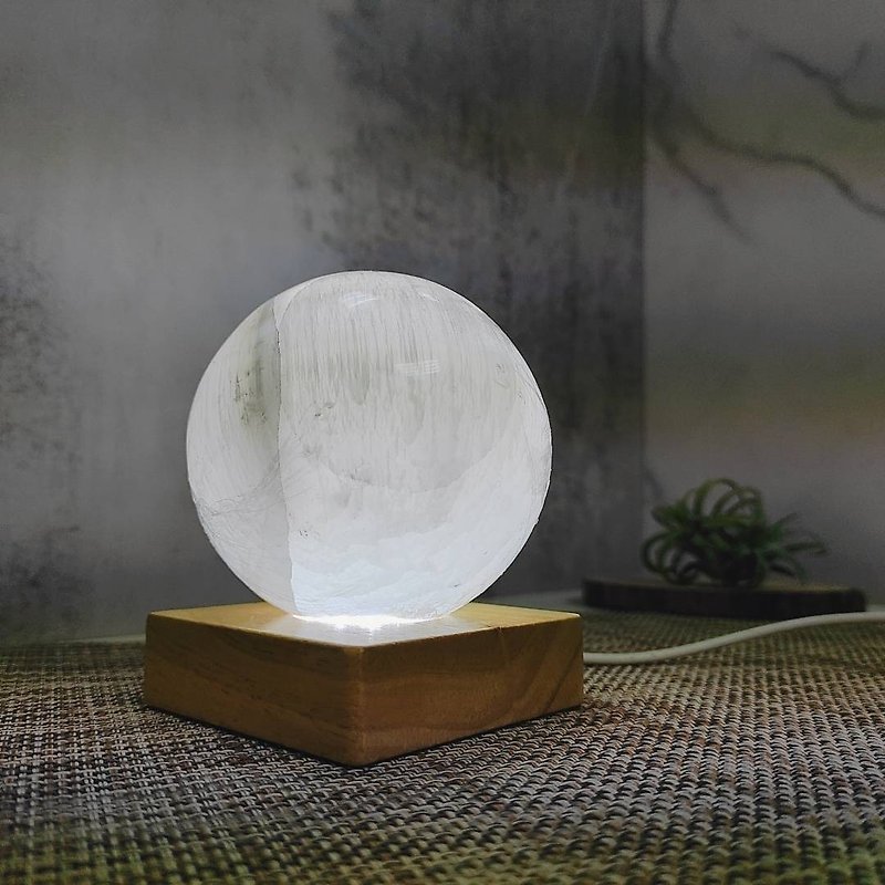 透明石膏ボールランプ - 照明・ランプ - 半貴石 