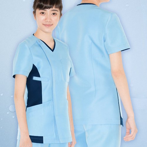 NanoFit 多色拉鏈納米抗菌護士護理員短袖上衣醫美診所制服NW6217