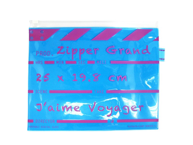 Director Clap Zipper Petit (3 pcs set) - Blue - Folders & Binders - Plastic Blue
