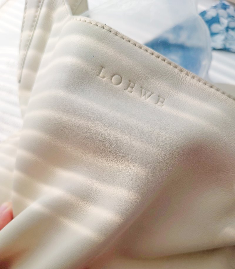 中古包 Loewe 納帕牛皮 托特包單肩包側背包側揹包上學上班通勤包 - 手袋/手提袋 - 真皮 卡其色