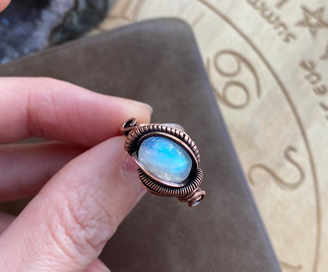 Silver Wire Wrapped Moon Ring