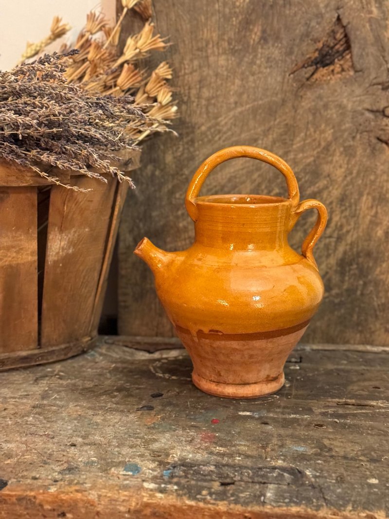 40056 -迷人十九世紀南法古董陶罐 French antique pottery jug - 擺飾/家飾品 - 陶 