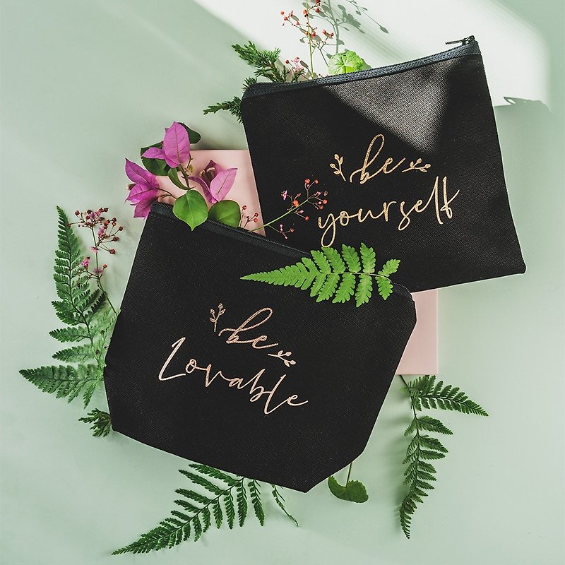 [Customized_Cosmetic Bag] You are you | Christmas gift exchange for lovers on weddings, birthdays, and graduations - Toiletry Bags & Pouches - Cotton & Hemp Black