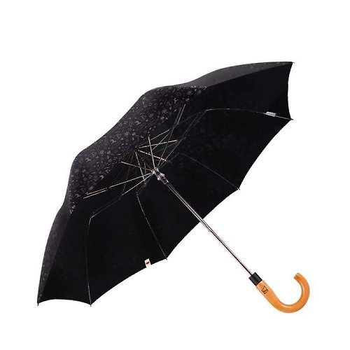 Boy Umbrellas Boy 二折半自動 高碳鋼楓木彎柄紳士傘 - BY2001 晶碳黑