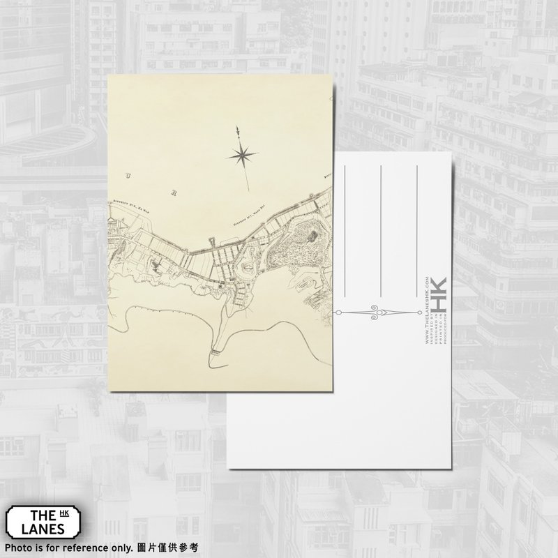 A6明信片 1889年維多利亞城 四環九約地圖 D - 卡片/明信片 - 紙 多色
