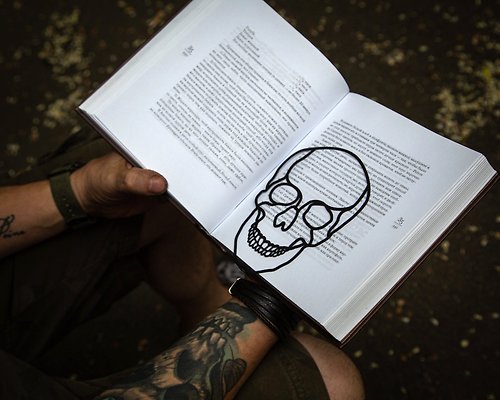 Design Atelier Article Horror metal book bookmark // Skull // Free shipping worldwide //