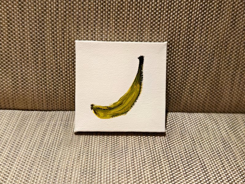 香蕉/迷你掛畫/壓克力水彩畫/無框畫/裝飾畫 - 海報/掛畫/掛布 - 棉．麻 