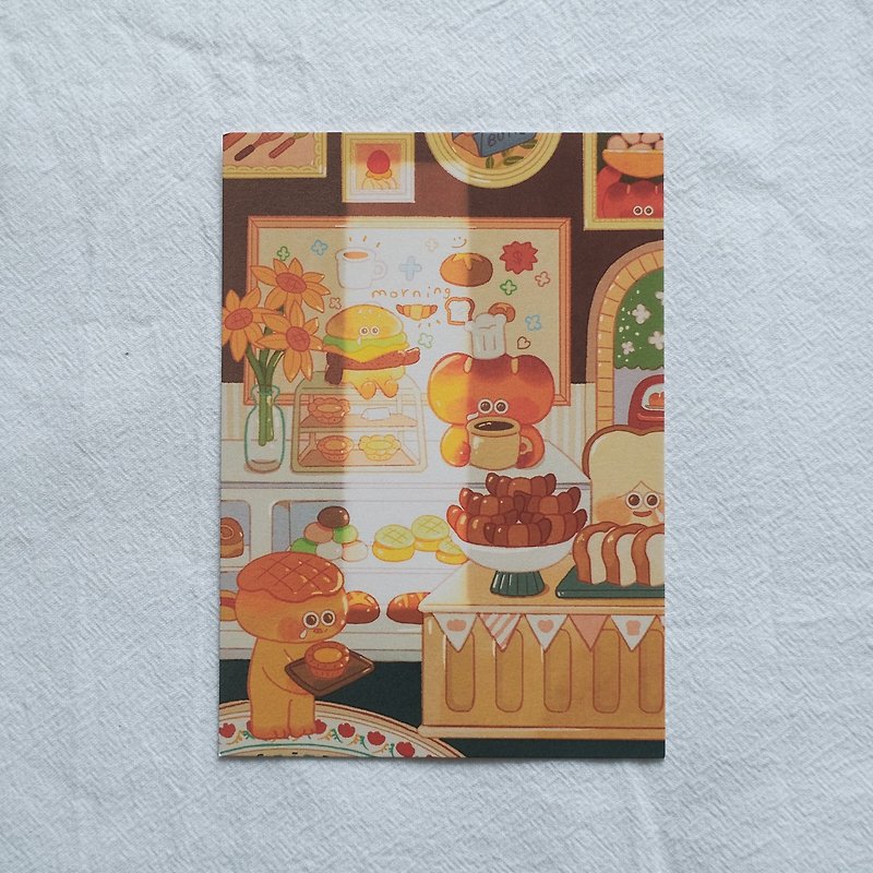 イラスト集ポストカード『翔太パン店』 - カード・はがき - 紙 ブラウン