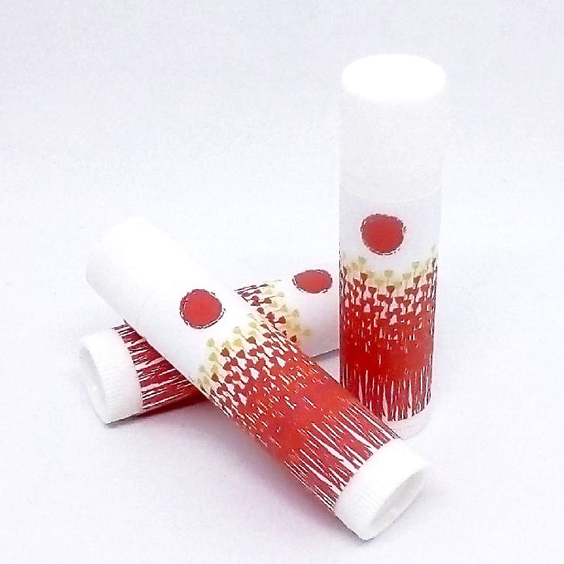Hong Kong-style paper cup flower lip balm 2 sticks (lemon tea flavor) - Other - Other Materials Red