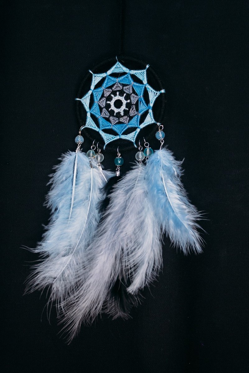 Handmade Dreamcatcher - 【Matching - Winnter】 - Items for Display - Other Materials Blue