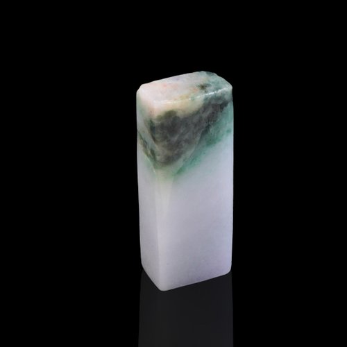 瓔珞珠寶盒 E.L.Jewelry Box 飄綠花三彩翡翠玉印章 | 天然緬甸玉A貨翡翠 | 送禮