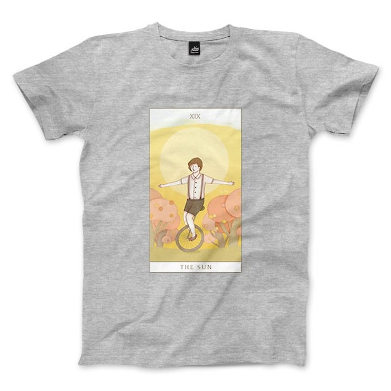 XIX | The Sun - Linen deep gray - neutral T-shirt - เสื้อยืดผู้ชาย - ผ้าฝ้าย/ผ้าลินิน 