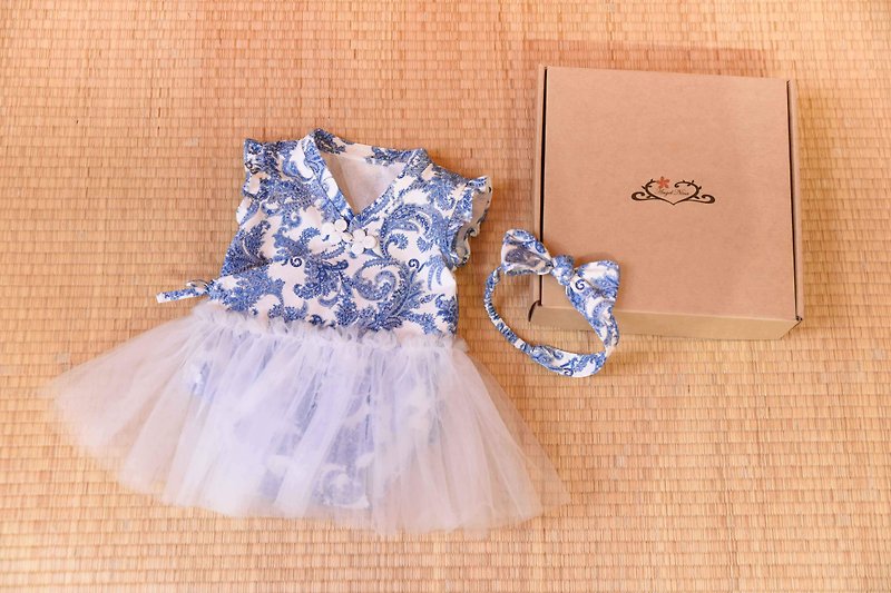 Blue and white porcelain package fart clothes TUTU gift box group to catch the week to receive Miyue month - Baby Gift Sets - Cotton & Hemp Pink