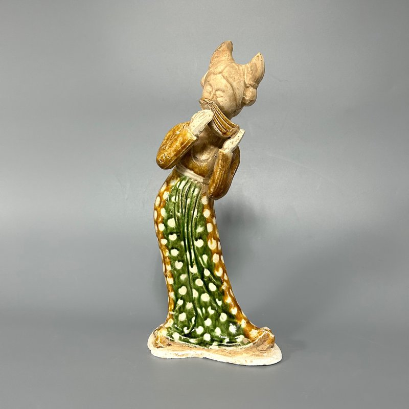 唐三彩仕女樂俑 - 擺飾/家飾品 - 陶 卡其色