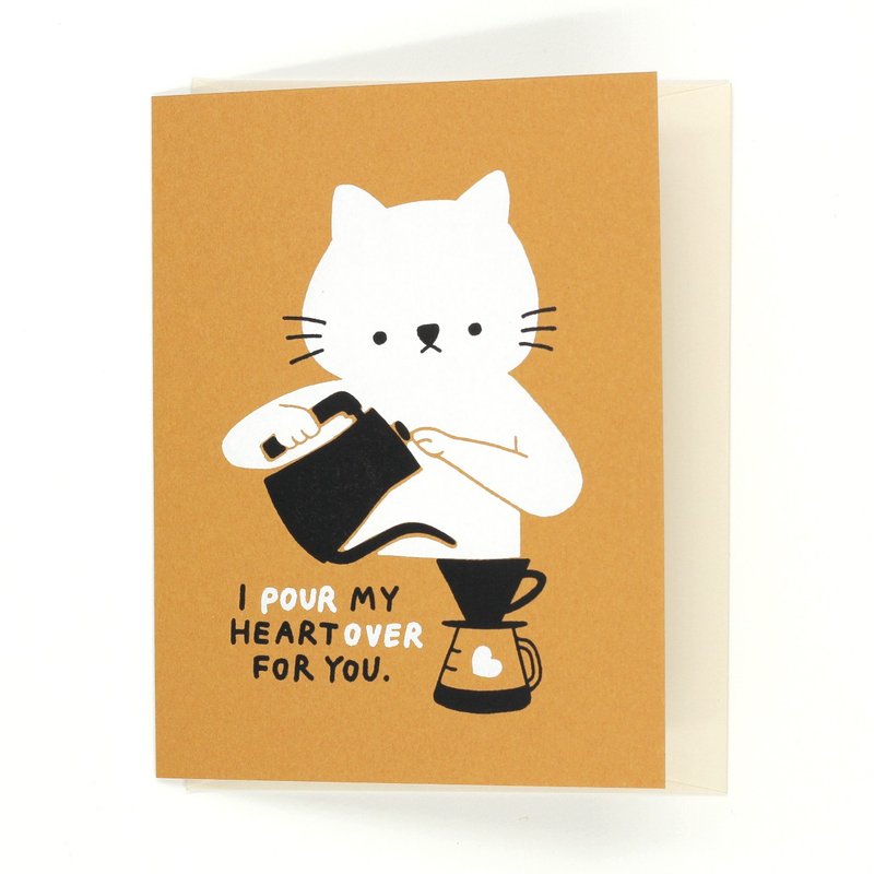 I Pour My Heart Over for You - Greeting Card - 卡片/明信片 - 紙 咖啡色