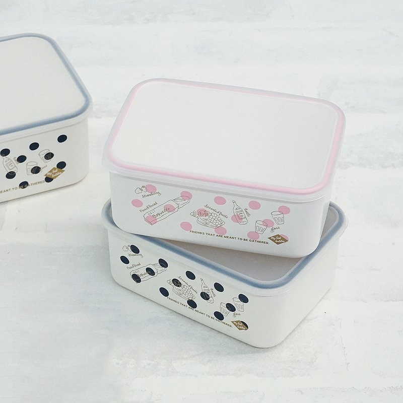 Crony Dots Container M-size 500ml Lunchbox Party Food Kids Picnic Made In Japan - 便當盒/食物袋 - 塑膠 白色