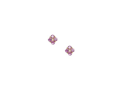 YING CHEN CHEN fine jewelry 丁香花 Lilac系列 | 粉剛 / 藍寶 / 紫剛 18K小花耳環