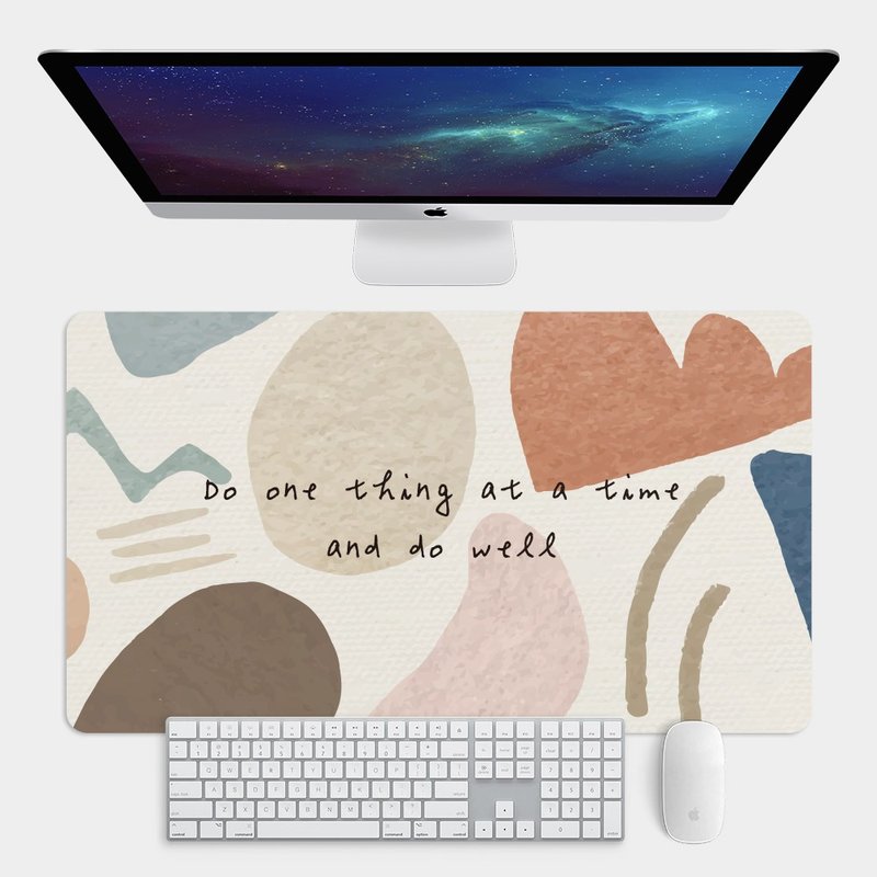 Customized Text Motto Large Size Gaming Mouse Pad Placemat Desk Mat PU030 - แผ่นรองเมาส์ - ยาง สีกากี