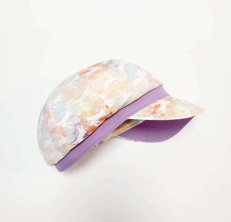 [HiGh MaLi]Newsboy hat/wide brim/psychedelic rabbit+purple/gift #Mother's Day#gift#dreamcolor - หมวก - ผ้าฝ้าย/ผ้าลินิน หลากหลายสี