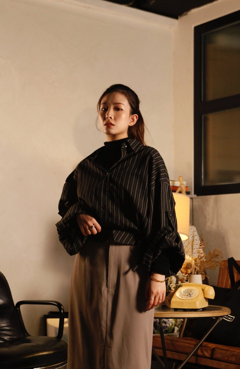 *現貨 限定優惠*浮生系列 短束帶長袖直間恤衫 - 女上衣/長袖上衣 - 棉．麻 白色