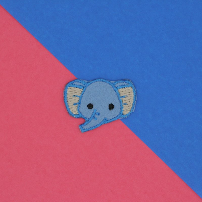 Elephant Iron Patch - Knitting, Embroidery, Felted Wool & Sewing - Thread Blue