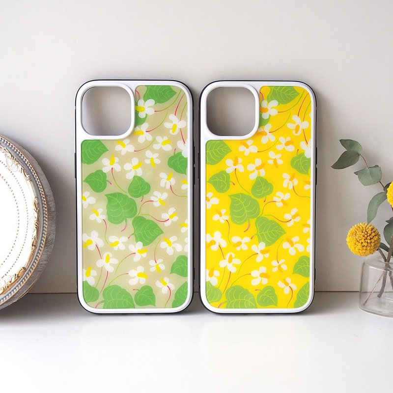 Tempered Glass iPhone Case - Spring garden - - Phone Cases - Plastic Yellow