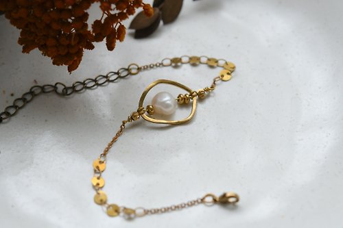 MNII Pearl NO.5│ 珍珠x黃銅 │ 黃銅手鍊