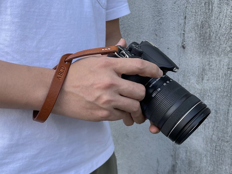 可調節皮革相機腕帶/單反相機皮革腕帶/單反相機禮物 - 相機背帶 - 真皮 咖啡色