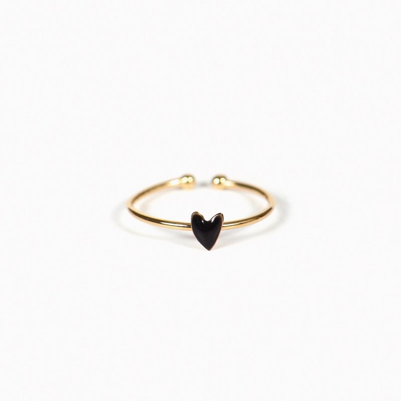 Titlee Grant Ring - Black - แหวนทั่วไป - ทองแดงทองเหลือง สีทอง