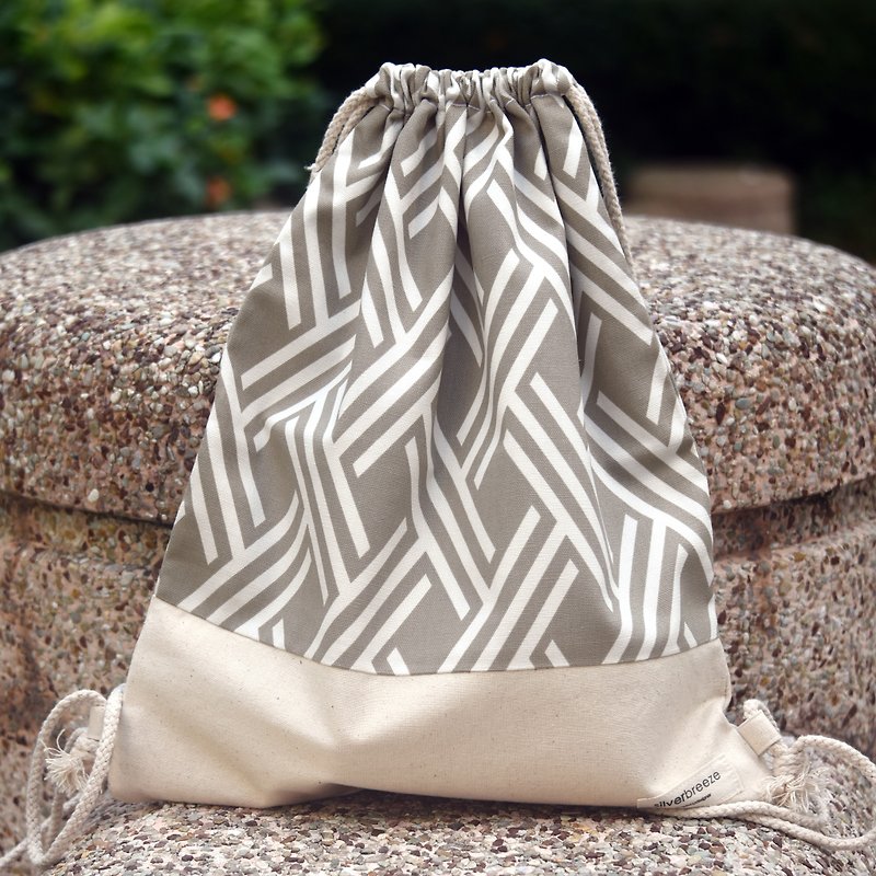 Silverbreeze~ Bundle Back Backpack ~ (B104) - Drawstring Bags - Cotton & Hemp Khaki