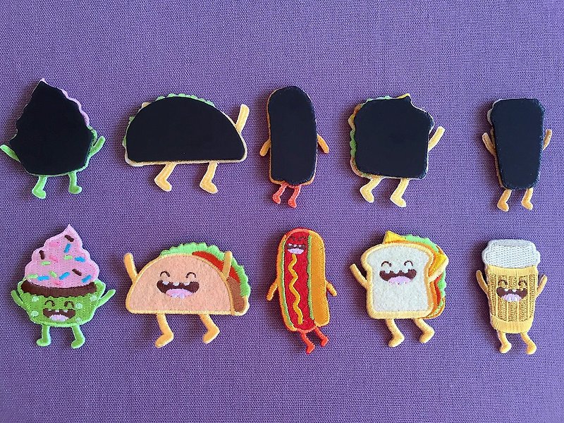 Cloth Embroidery Magnet - Happy Fast Food Series (Single) - Magnets - Thread 