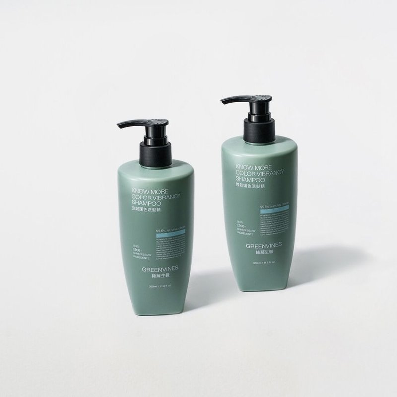 Strengthen the durability of color protection [Green Vine Vitality] Strong Color Protection Shampoo Double Set (350mlx2) - Shampoos - Other Materials White