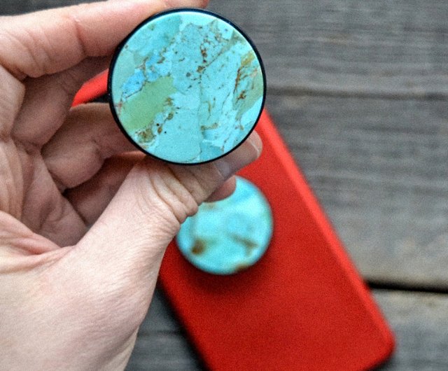 with Natural Turquoise Arizona Pop socket - Shop Lotus Sutra Shop Phone Accessories - Pinkoi