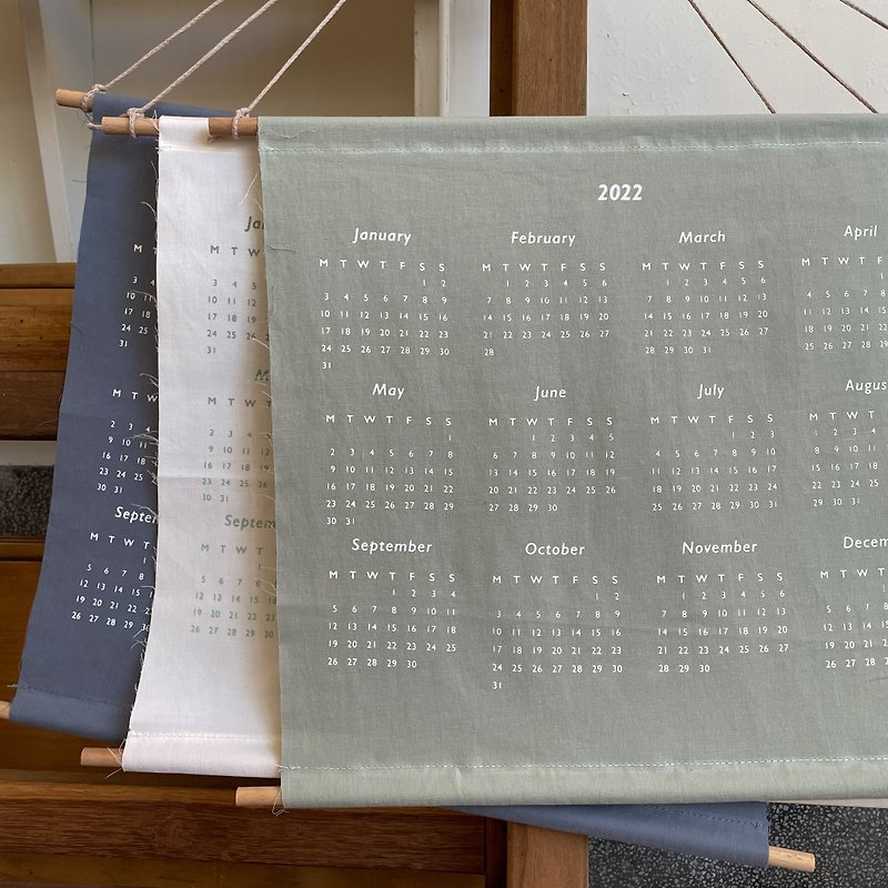 限量-2022三色棉麻布曆 - 牆貼/牆身裝飾 - 棉．麻 