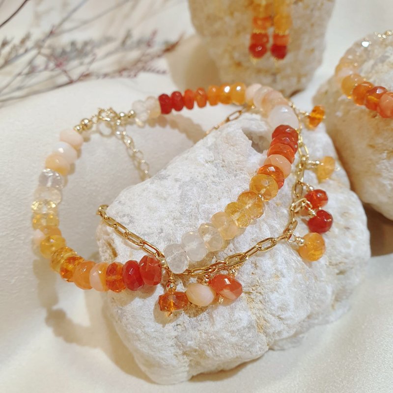 African natural fire protein design jewelry Opal Fire Opal - Bracelets - Crystal Red