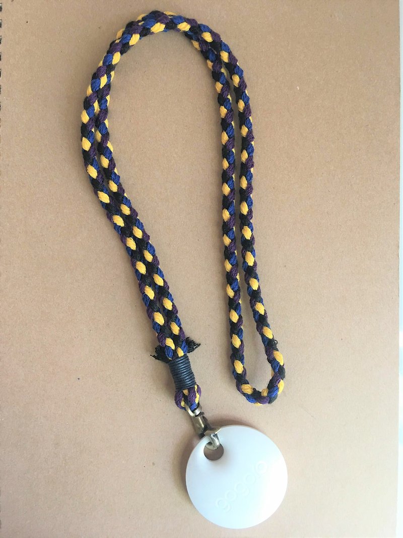 Mystery gogoro key lanyard key ring mobile phone lanyard braided lanyard cotton rope series - Lanyards & Straps - Cotton & Hemp Blue