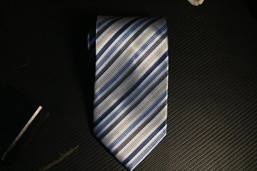 壞紳士 藍色經典條紋真絲領帶/商務紳士禮盒裝necktie