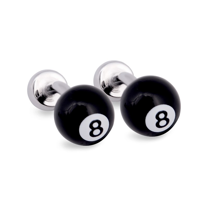 Billiard Ball Cufflinks - Cuff Links - Other Metals Black