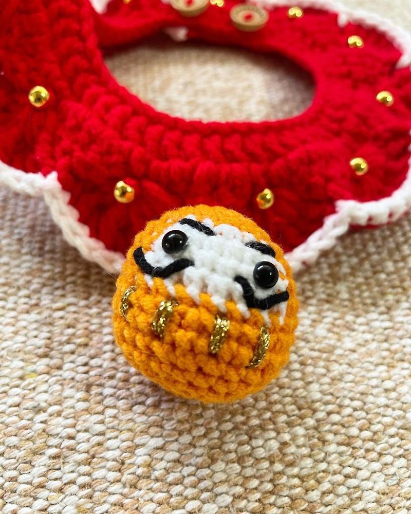 [Rainbow Dharma] Handmade Pet Necklace / Collar Hand Crocheted - Collars & Leashes - Cotton & Hemp Multicolor