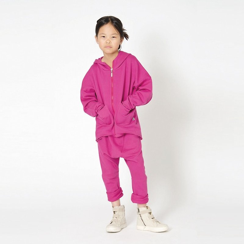 2歳から18歳の親子服のスウェーデンのオーガニックコットンパンツ - 親子お揃いウェア - コットン・麻 レッド