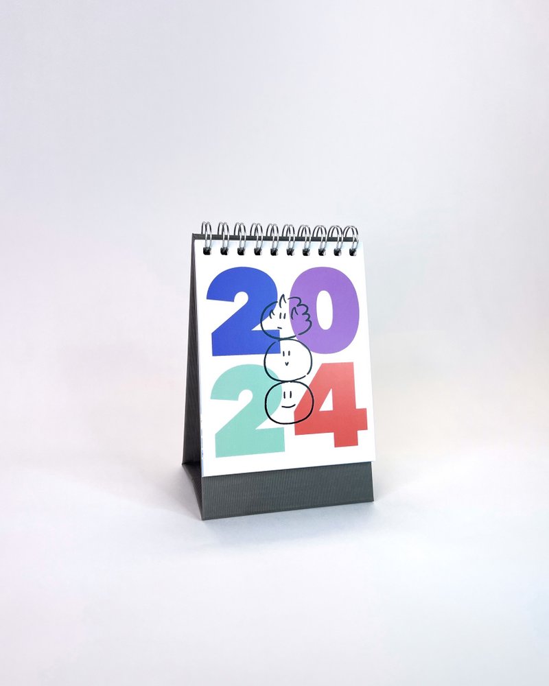 Jurawrsic 2024 Mini Desk Calendar | Adorable Dino Illustrations | 8x11cm | Gray - 日曆/月曆/年曆 - 紙 白色