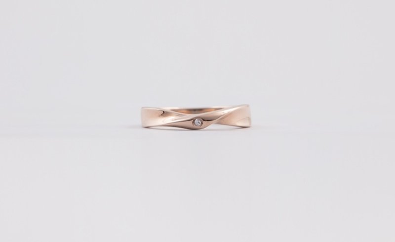[Valentine's Day Gift] 缱绻. Round and twisted white steel ring (Rose Gold) - แหวนคู่ - โลหะ สึชมพู