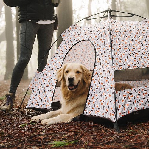 PLAY寵物生活館 露營野趣 寵物專用帳篷 狗屋 防水 抗紫外線(造型花紋 2色)