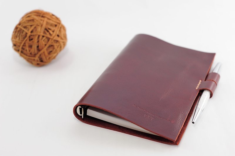 [Manual] Be Two burgundy leather notebook / A6 loose-leaf diary / 6 hole / round the buckle / leather / loose-leaf notebook / Organizer / notebook / binder present / Christmas gift - สมุดบันทึก/สมุดปฏิทิน - หนังแท้ สีนำ้ตาล