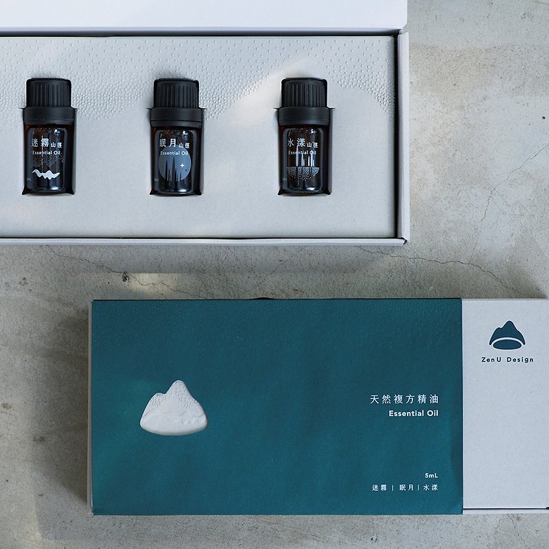 [Mountain Fog] Plant Sensation Compound Essential Oil Gift Box (Focus on Sleep and Deep Relaxation) - Fragrances - Other Materials Green